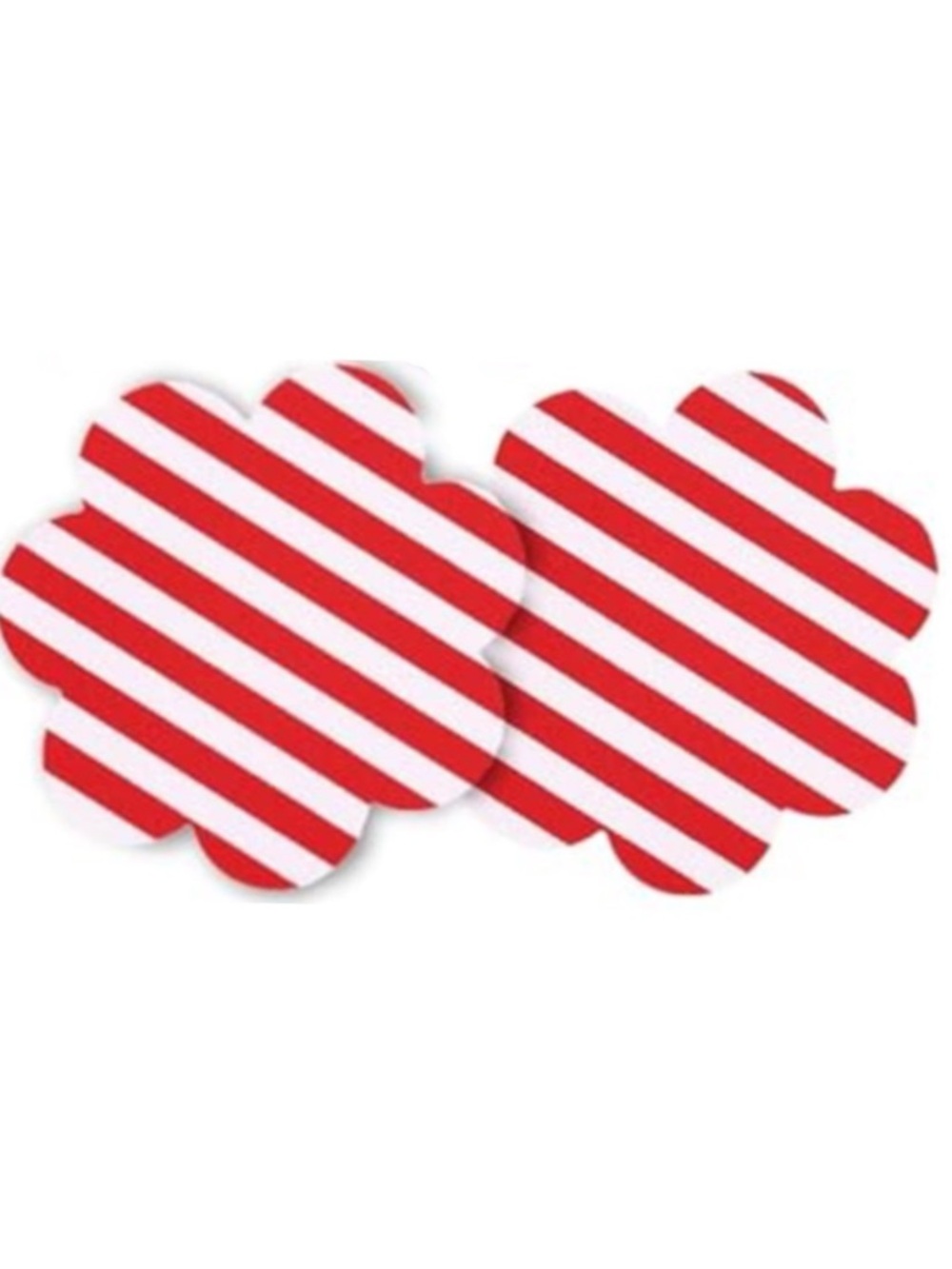 Red White Striped Flower Nipple Covers Pasties Festival Rave